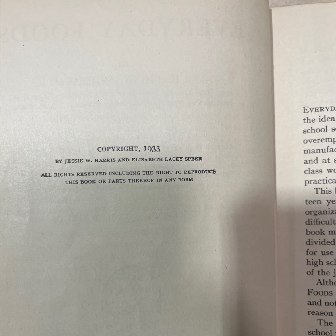 everyday foods book, by jessie w. harris, elisabeth lacey speer, 1933 Hardcover, Antique image 3