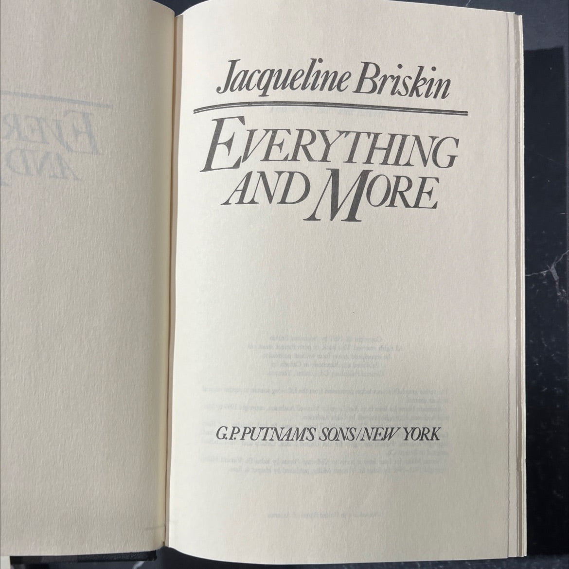 everything and more book, by Jacqueline Briskin, 1983 Hardcover image 2