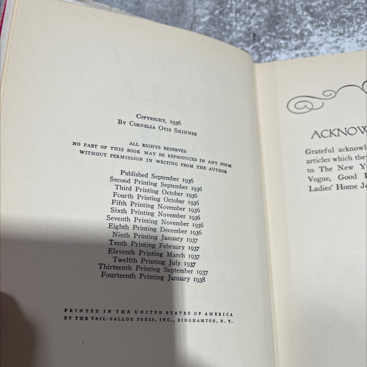 excuse it, please! book, by cornela otis skinner, 1938 Hardcover image 3