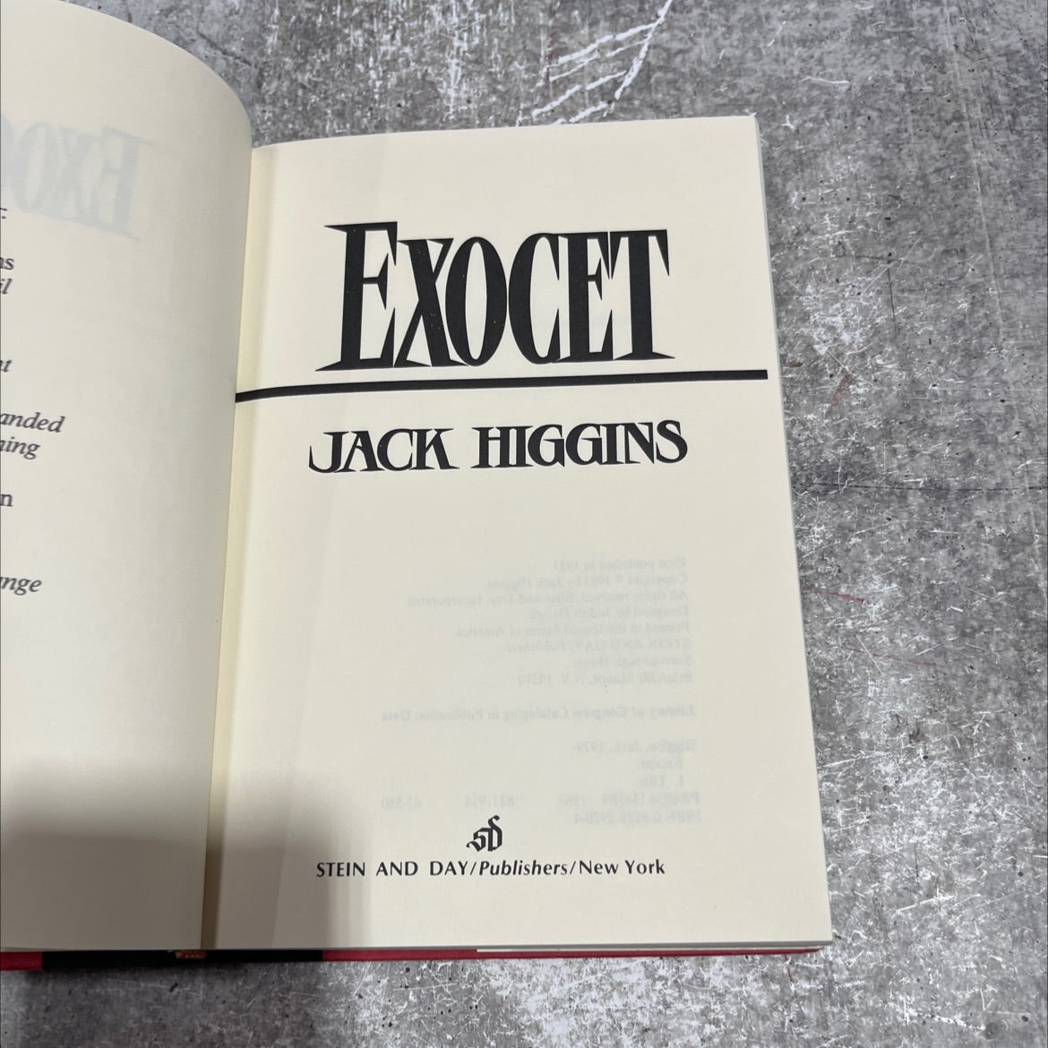 exocet book, by Jack Higgins, 1983 Hardcover image 2