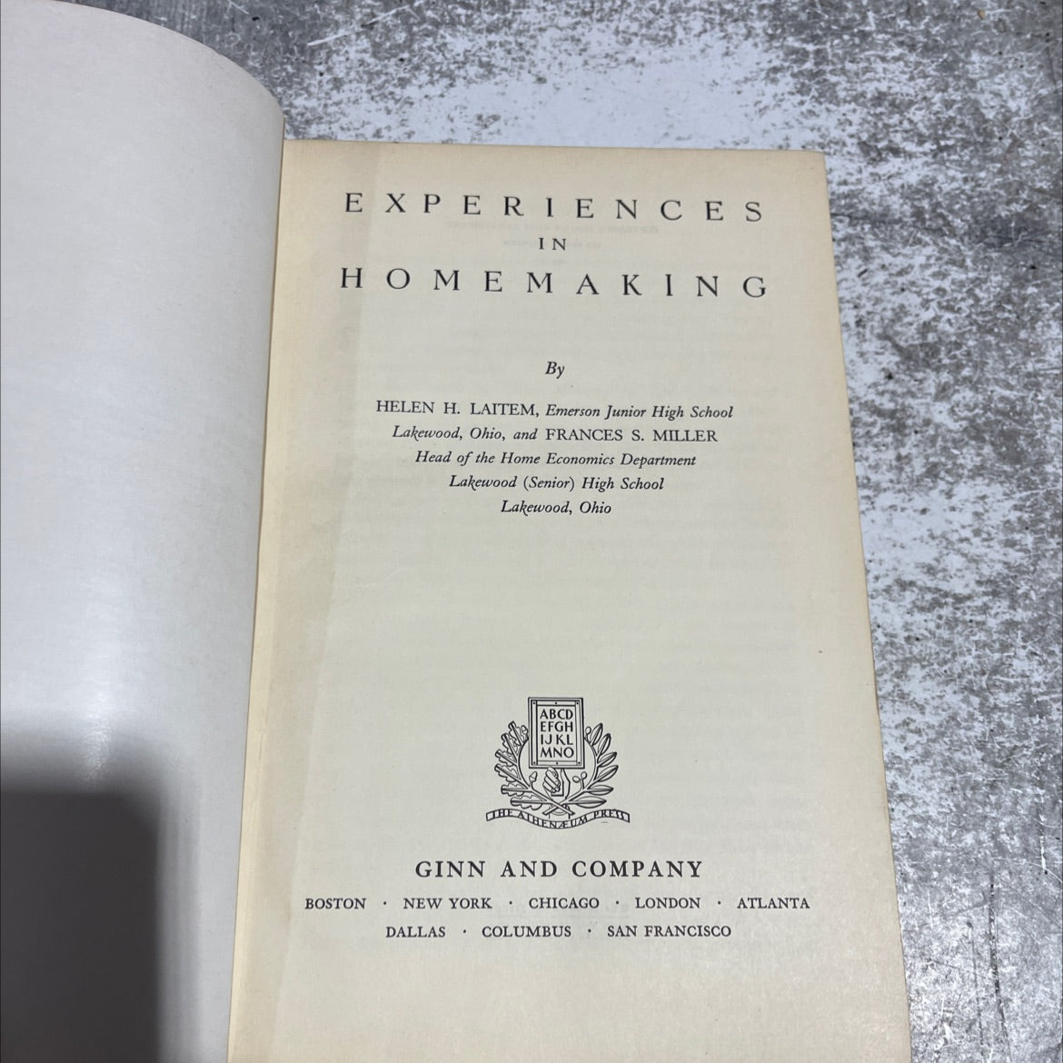 experiences in homemaking book, by helen h. laithem, frances s. miller, 1941 Hardcover image 2