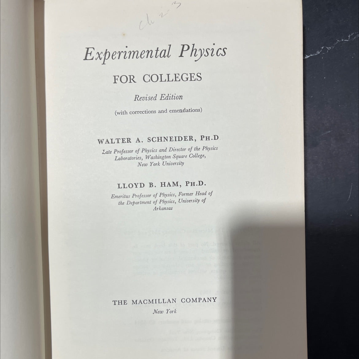 experimental physics for colleges book, by walter a. schneider, lloyd b. ham, 1960 Hardcover image 2