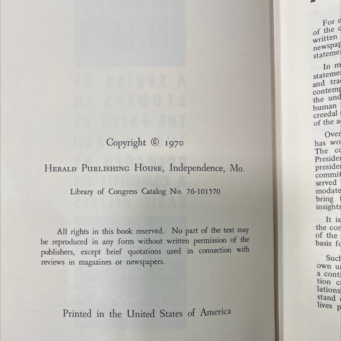 exploring the faith book, by committee on basic beliefs, 1970 Hardcover image 3