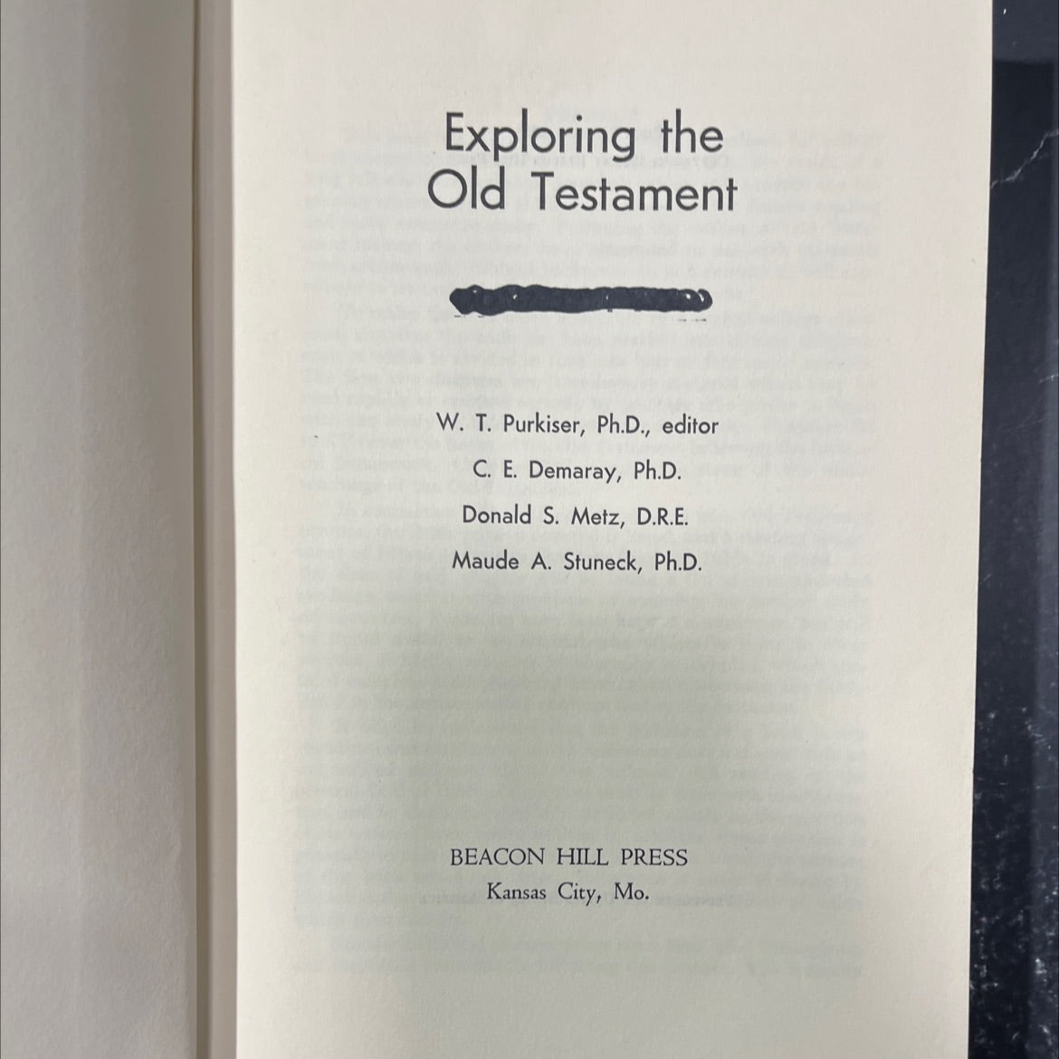 exploring the old testament book, by w. t. purkiser, c. e. demaray, donald s. metz, maude a. stuneck, 1955 Hardcover image 2