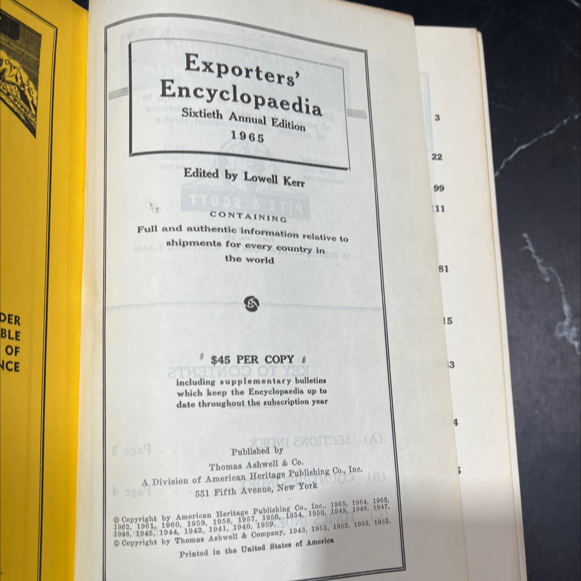 exporters' encyclopaedia book, by Lowell Kerr, 1965 Hardcover, Vintage image 2