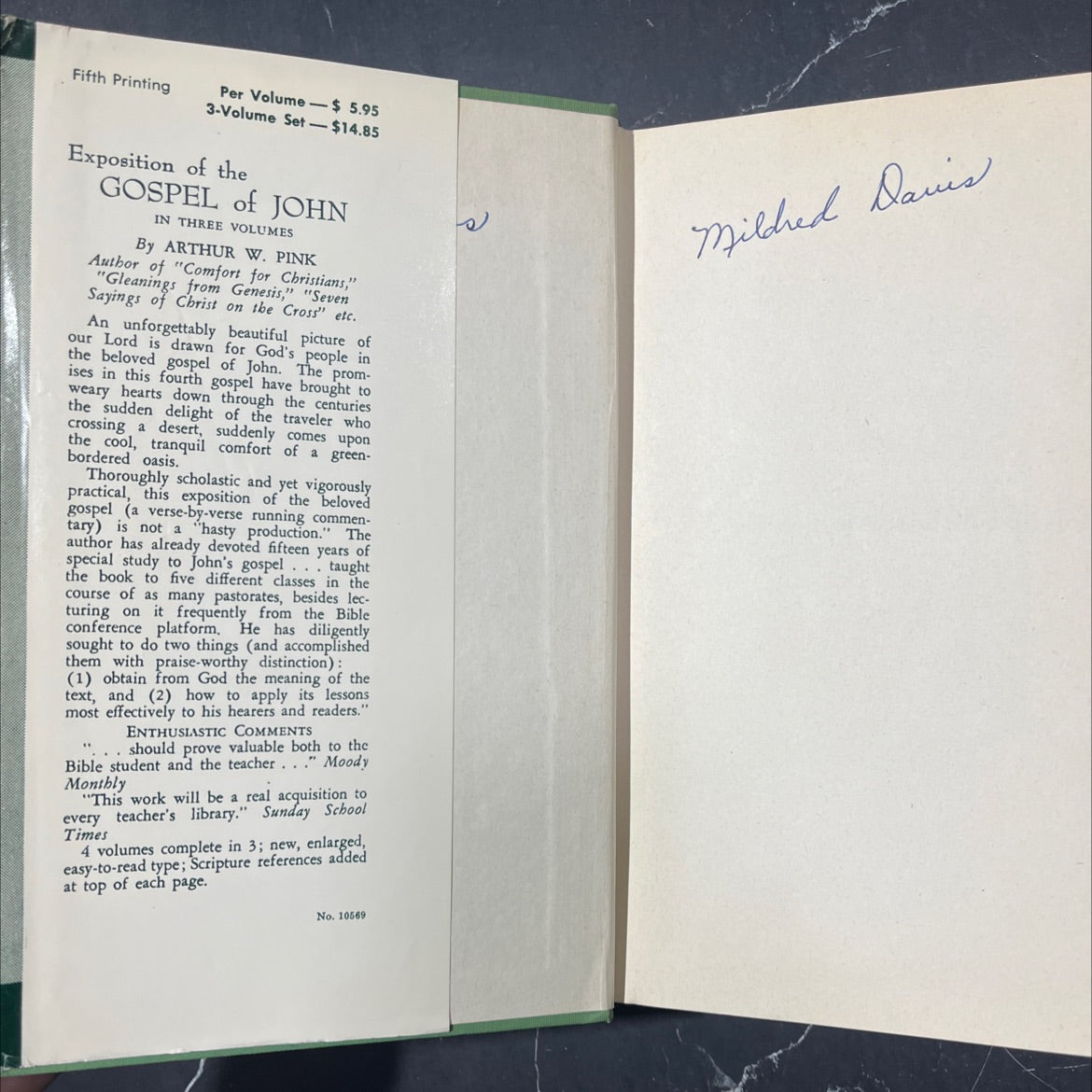 exposition gospel of john book, by arthur w. pink, 1965 Hardcover image 4