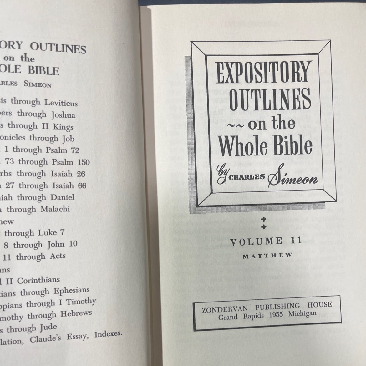 expository outlines on the whole bible book, by charles simeon, 1955 Hardcover image 2