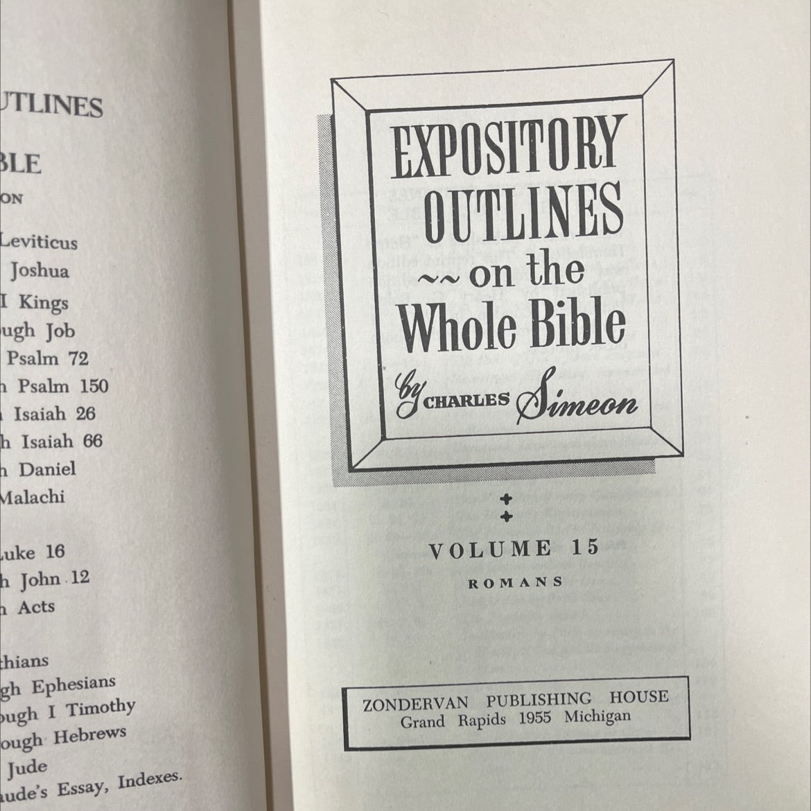 expository outlines on the whole bible book, by charles simeon, 1955 Hardcover image 2