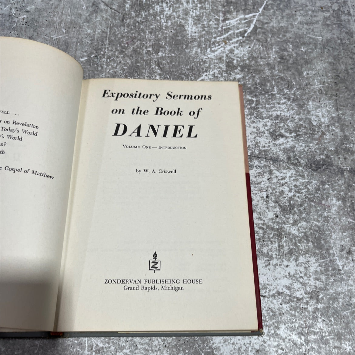 expository sermons on the book of daniel volume one-introduction book, by w. a. criswell, 1968 Hardcover image 2