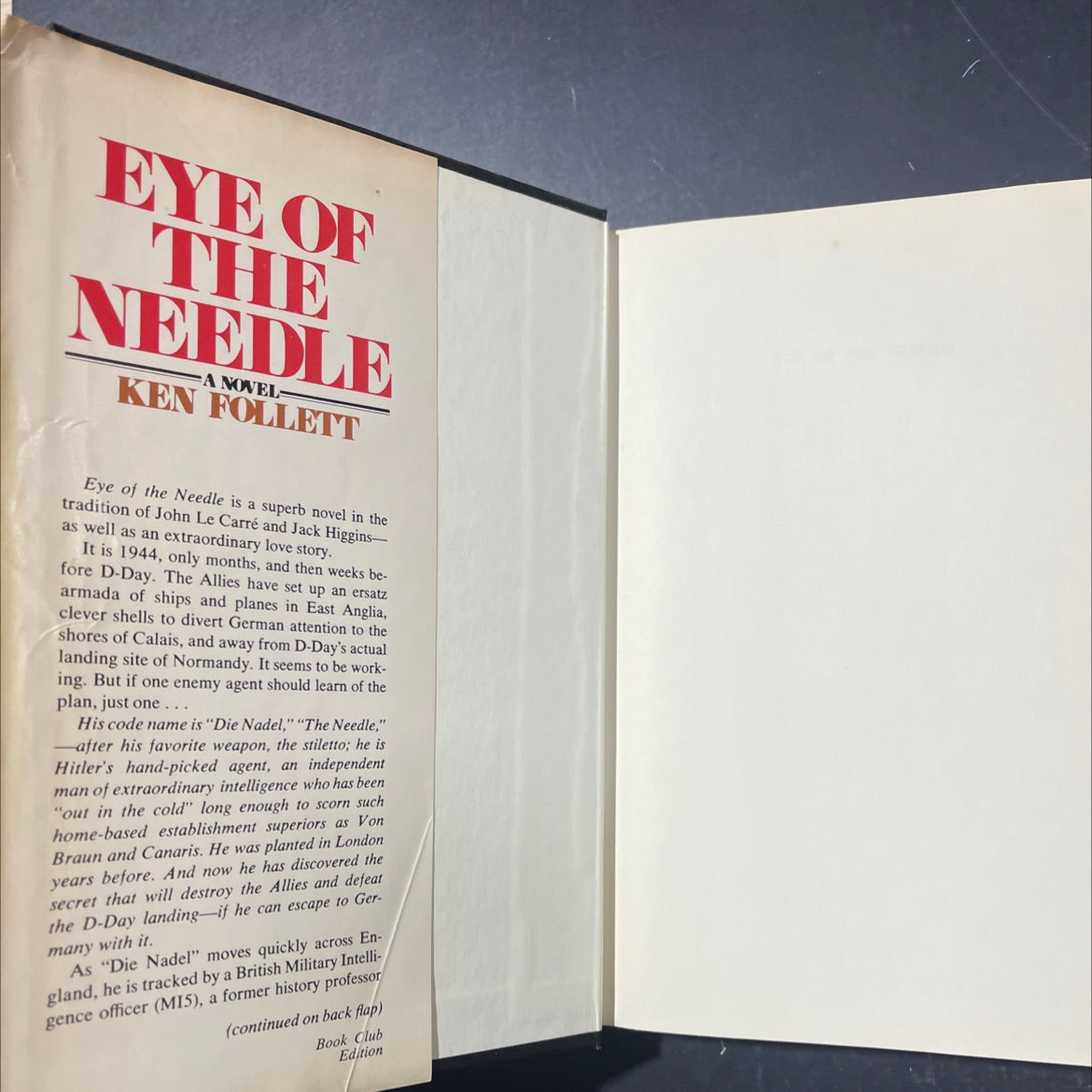 eye of the needle book, by ken follett, 1978 Hardcover image 4