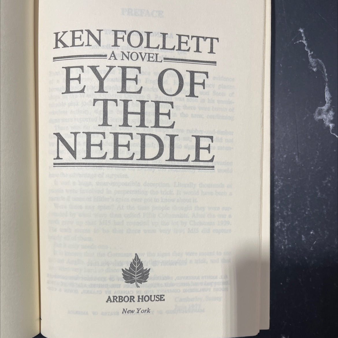 eye of the needle book, by ken follett, 1978 Hardcover image 2