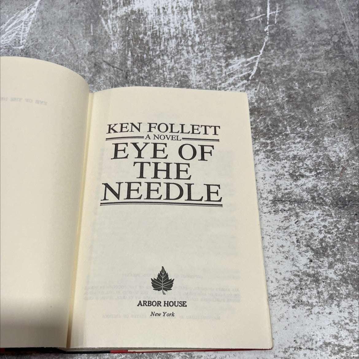 eye of the needle book, by ken follett, 1978 Hardcover image 2