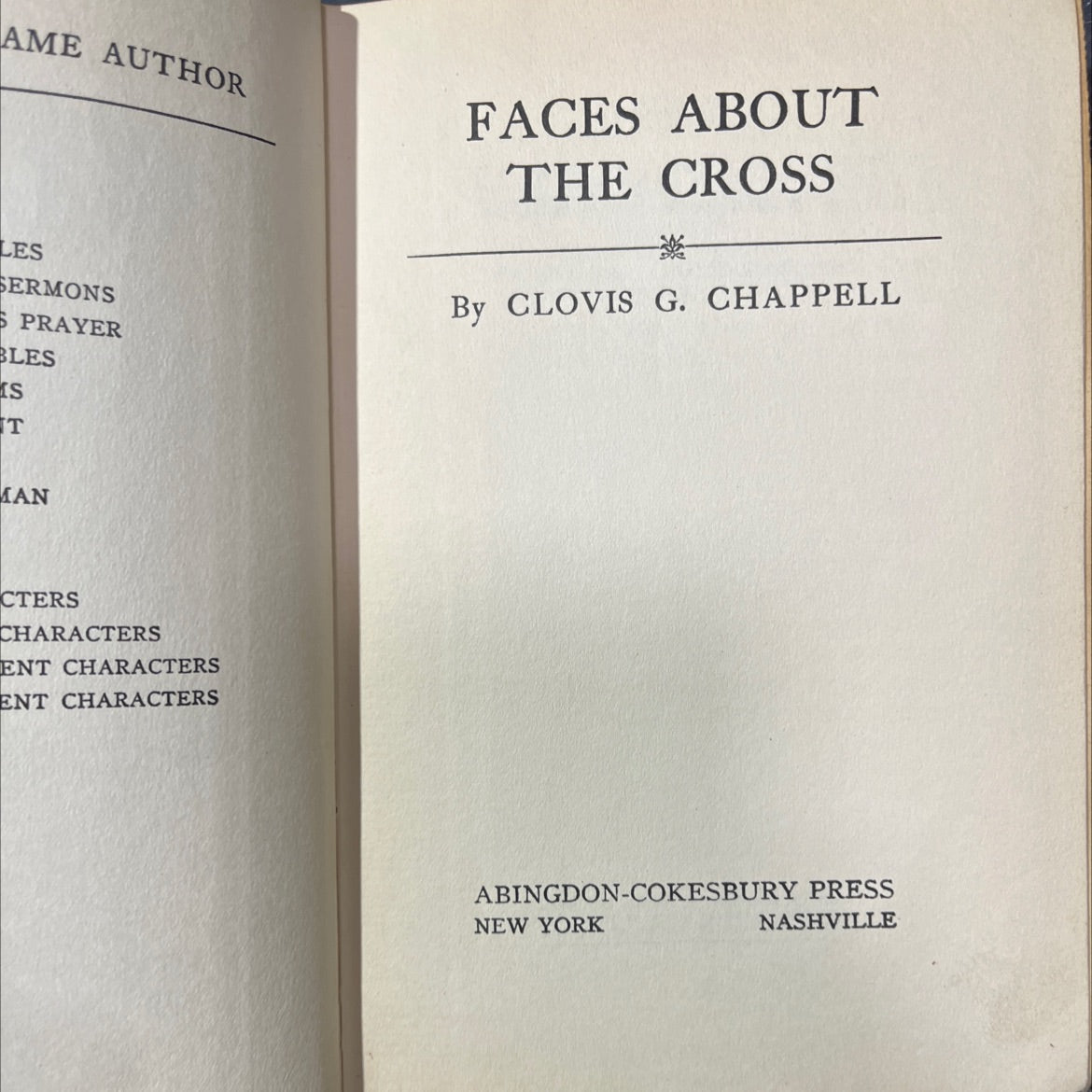 faces about the cross book, by clovis g. chappell, 1941 Hardcover image 2