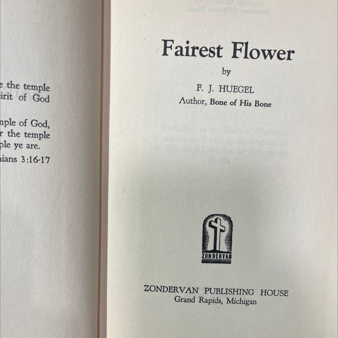 fairest flower book, by f. j. huegel, 1945 Hardcover image 2