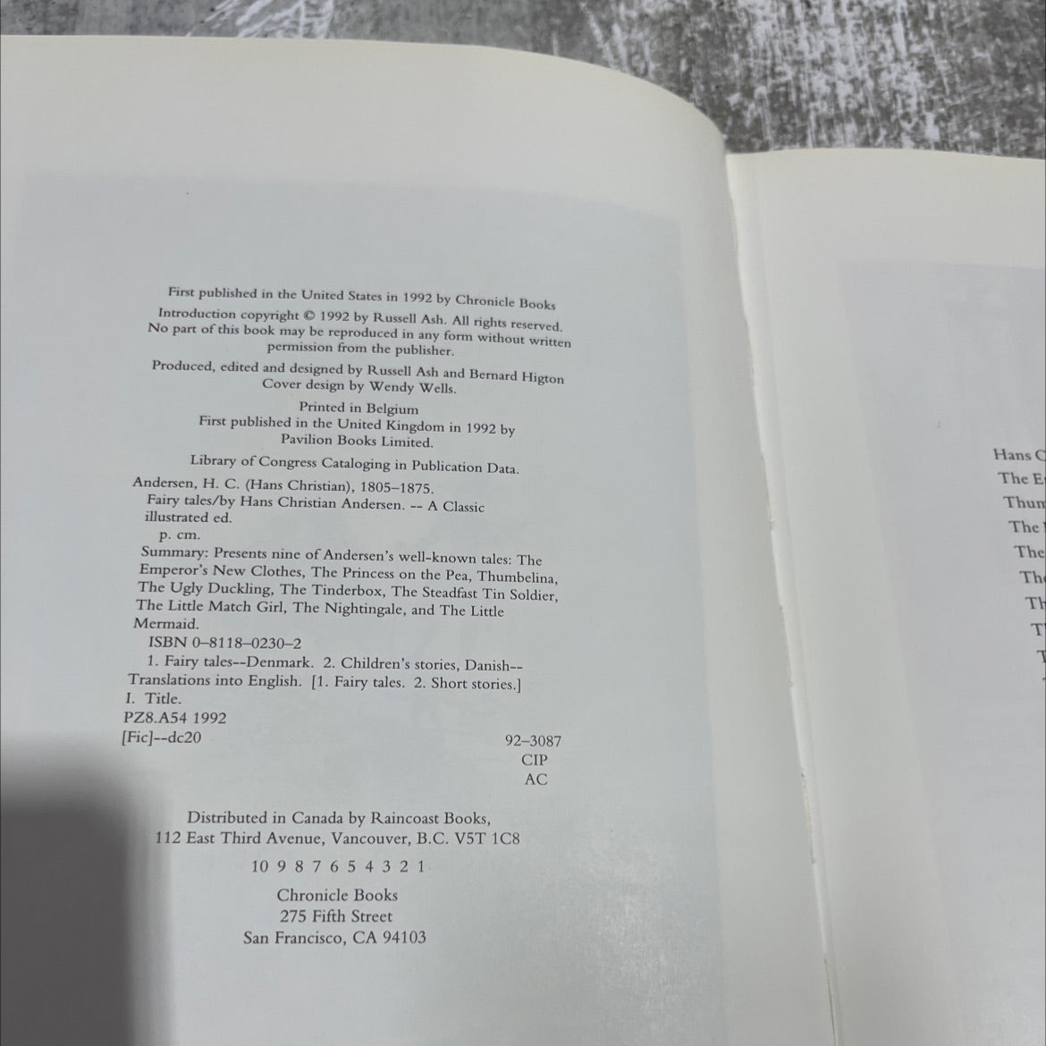 fairy tales from hans christian andersen book, by Hans Christian Andersen, 1992 Hardcover image 3