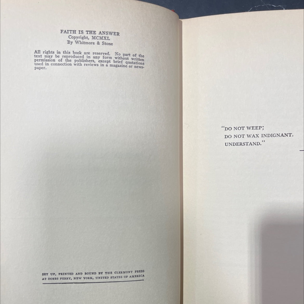 faith is the answer book, by smiley blanton, m.d. and norman vincent peale, d.d., 1940 Hardcover image 3