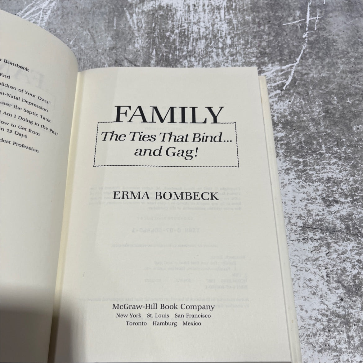 family: the ties that bind... and gag! book, by erma bombeck, 1987 Hardcover image 2