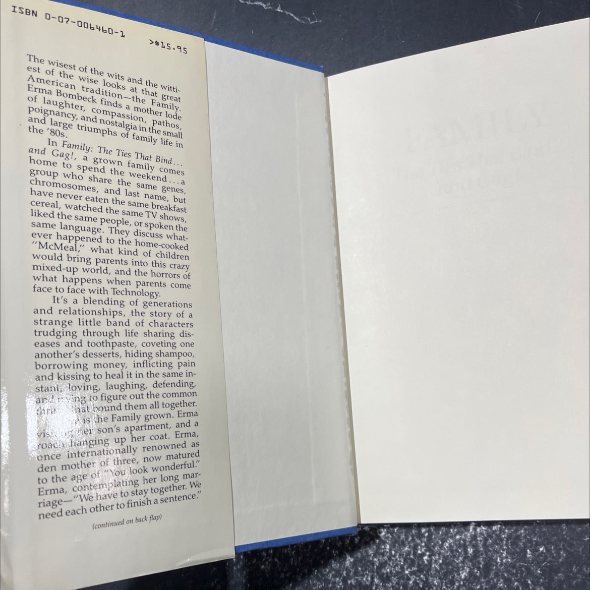 family: the ties that bind... and gag! book, by erma bombeck, 1987 Hardcover image 4