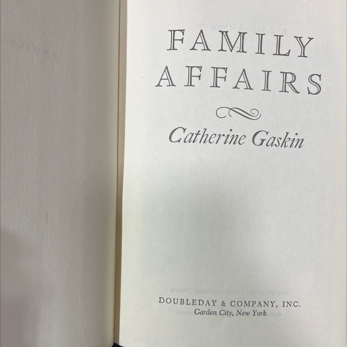 family affairs book, by Catherine Gaskin, 1980 Hardcover image 2