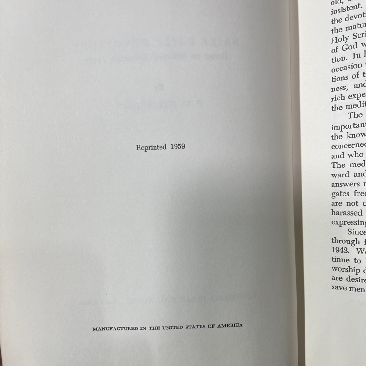 family altar brief daily devotions based on selected scripture texts book, by f. w. herzberger, 1959 Hardcover image 3