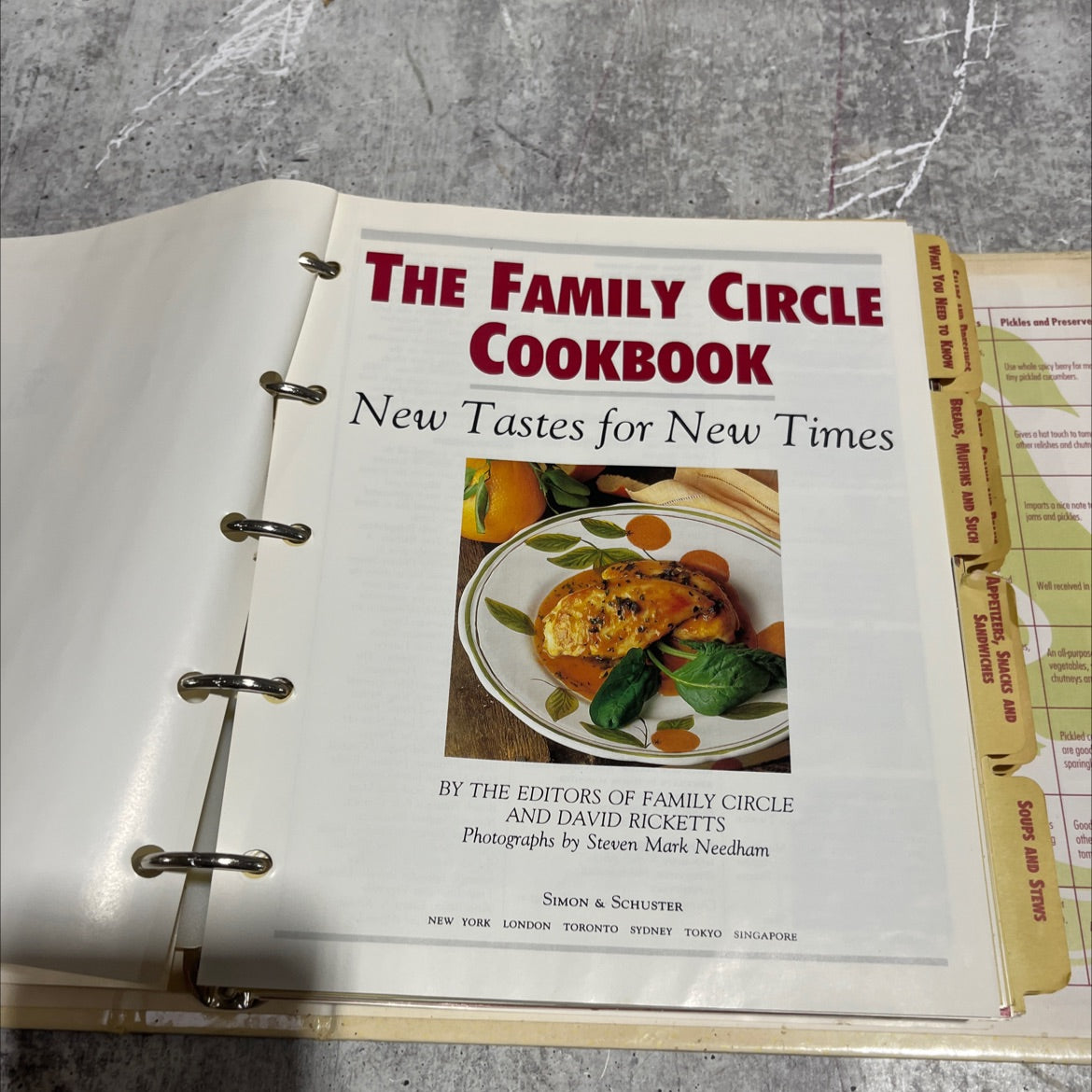 family circle cookbook: new tastes for new times book, by editors of family circle and david ricketts, 1992 Hardcover image 2