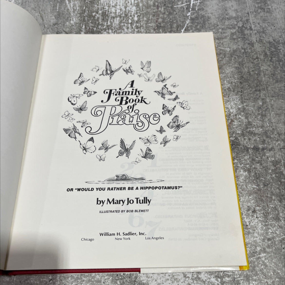 familyk of praise or would you rather be a hippopotamus book, by Mary Jo Tully, 1980 Hardcover image 2