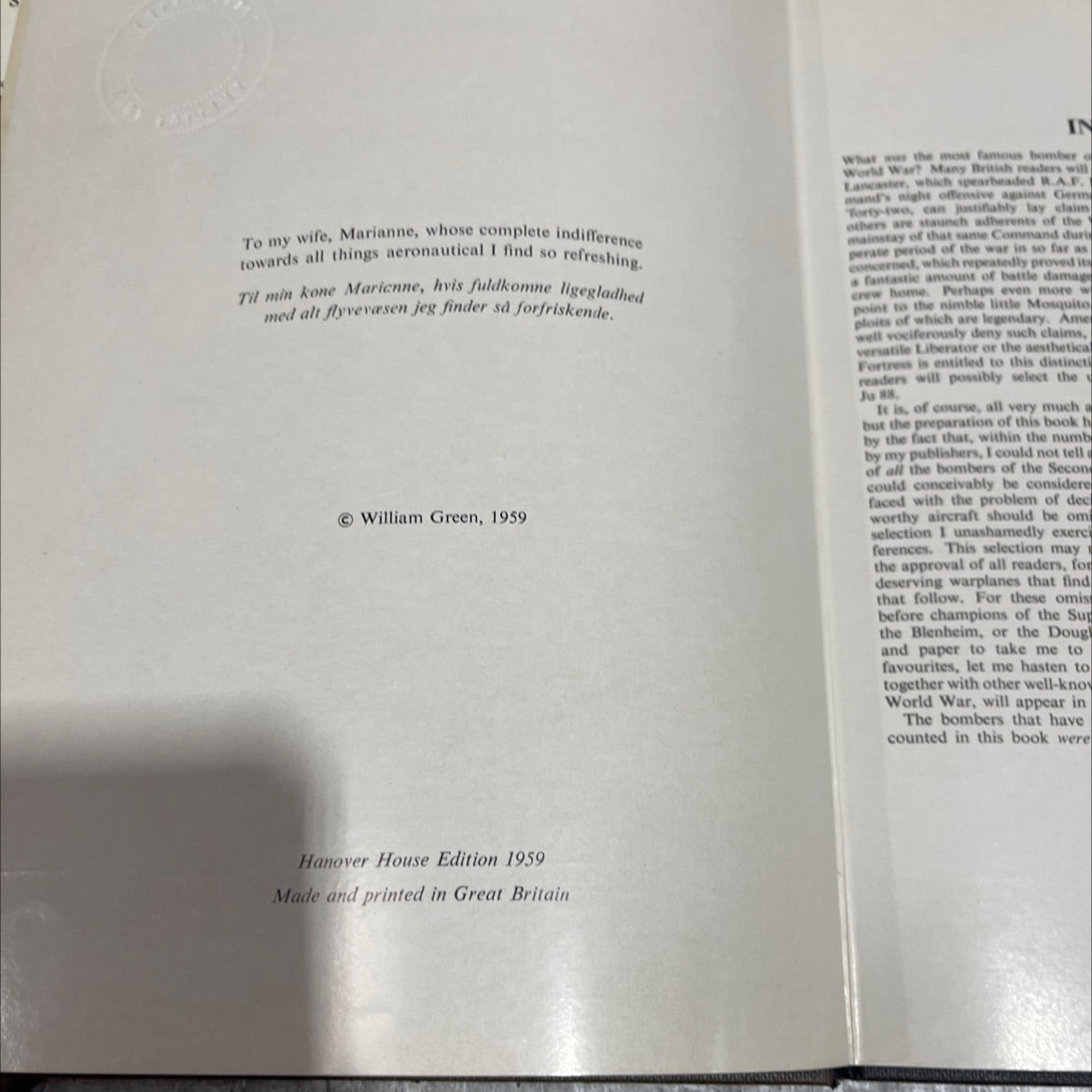 famous bombers of the second world war book, by william green, 1959 Hardcover image 3
