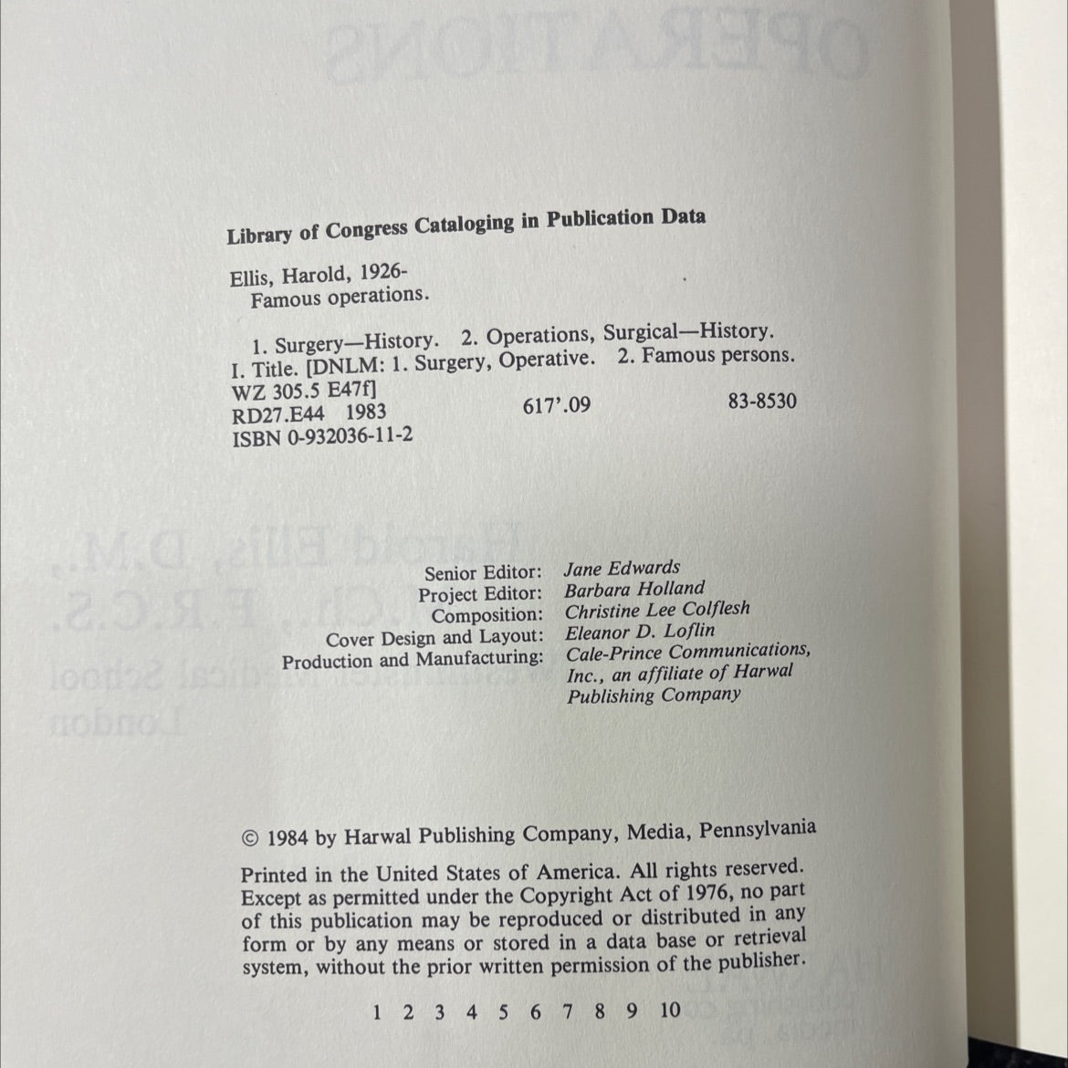 famous operations book, by Harold Ellis, 1984 Hardcover image 3