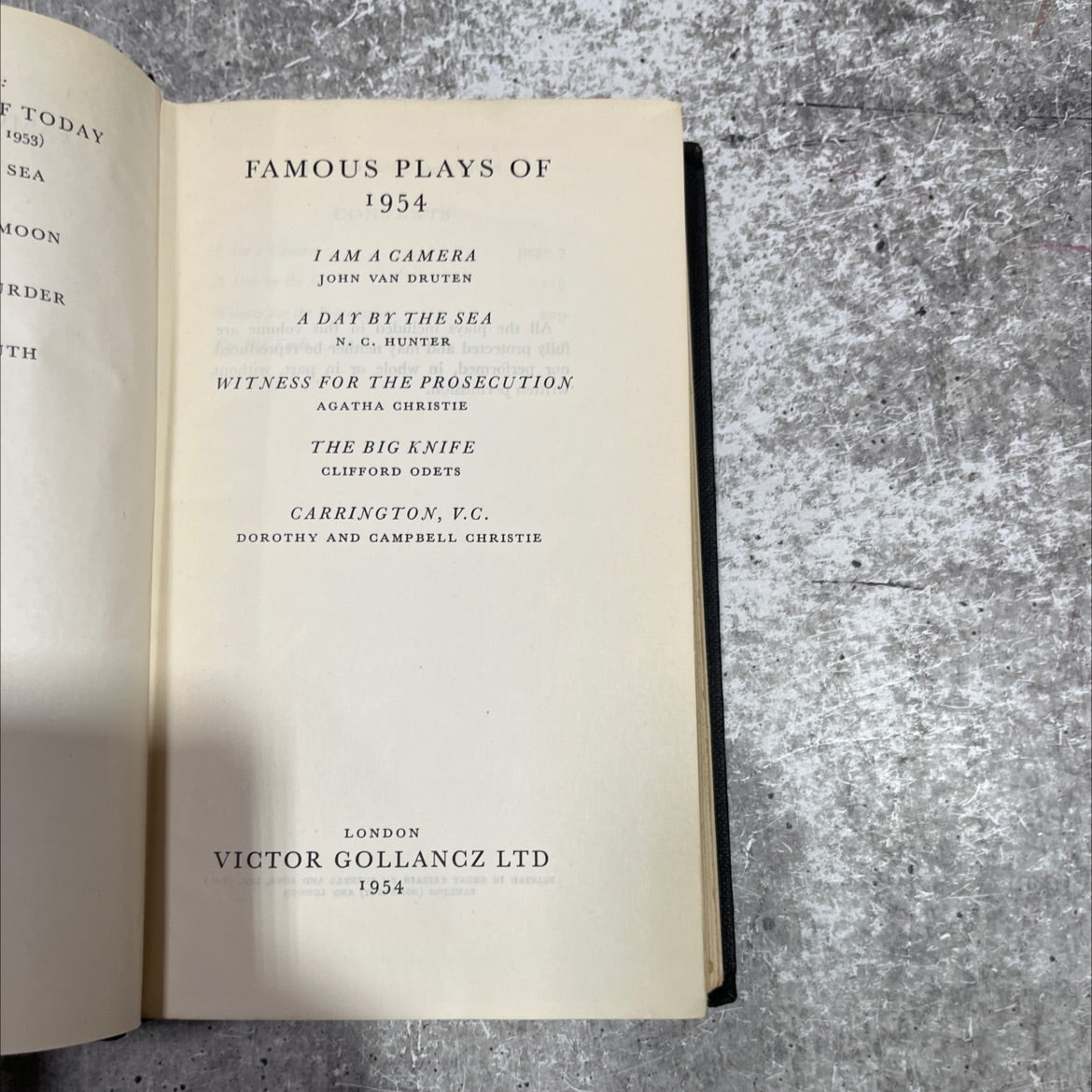 famous plays of 1954 book, by unknown, 1954 Hardcover image 2