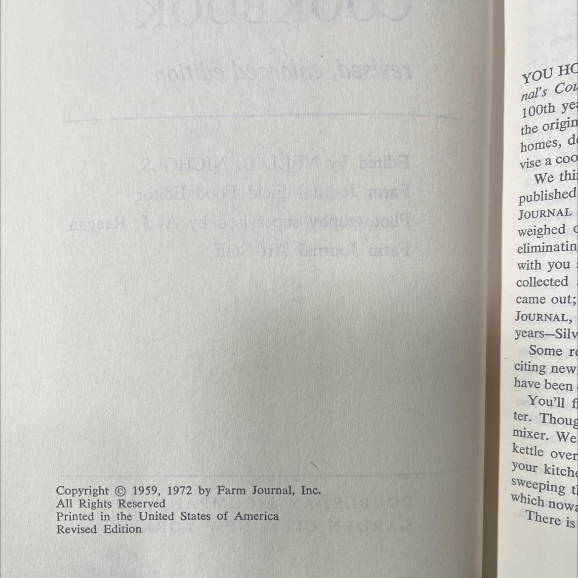 farm journal's country cookbook revised enlarged edition book, by nell b. nichols, 1972 Hardcover image 3