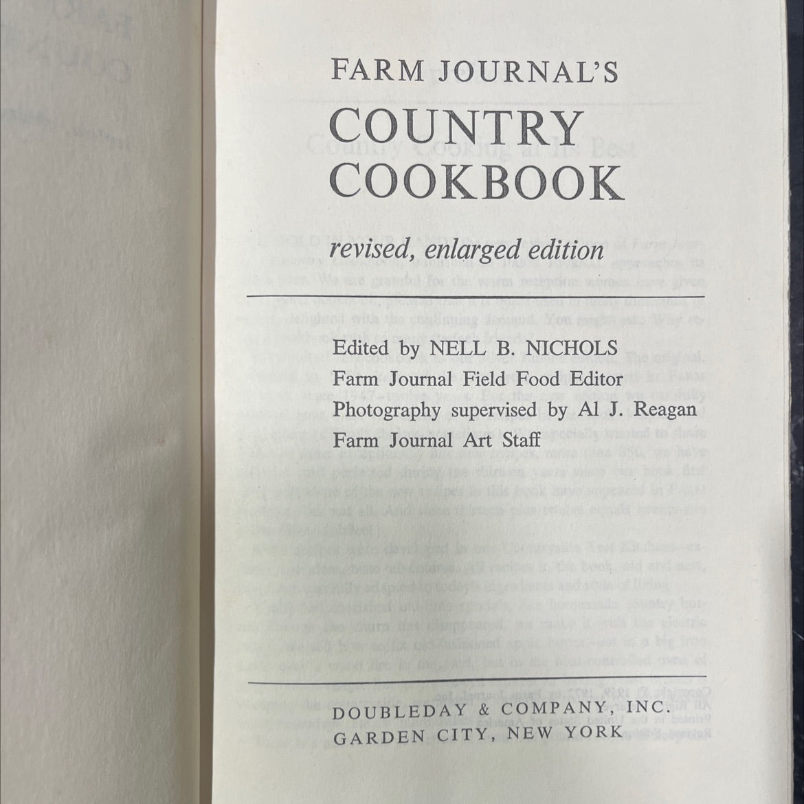 farm journal's country cookbook revised enlarged edition book, by nell b. nichols, 1972 Hardcover image 2