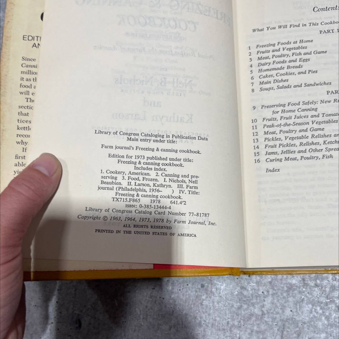 farm journal's freezing & canning cookbook book, by Nell B. Nichols, Kathryn Larson, 1978 Hardcover image 3