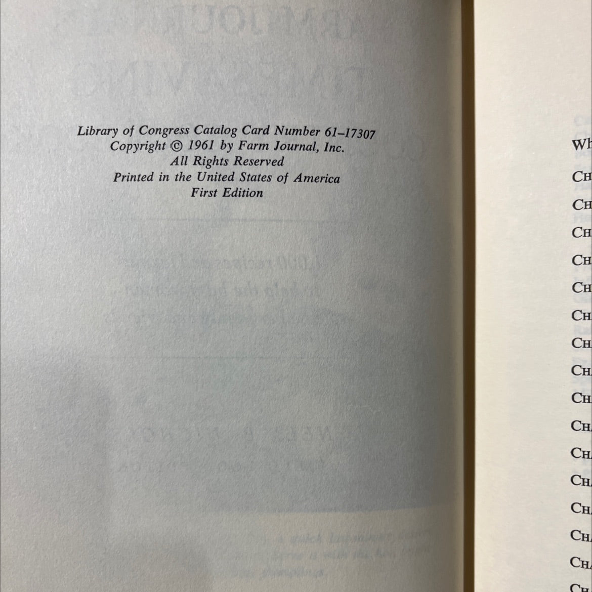 farm journal's timesaving country cookbook book, by nell b. nichols, 1961 Hardcover image 3