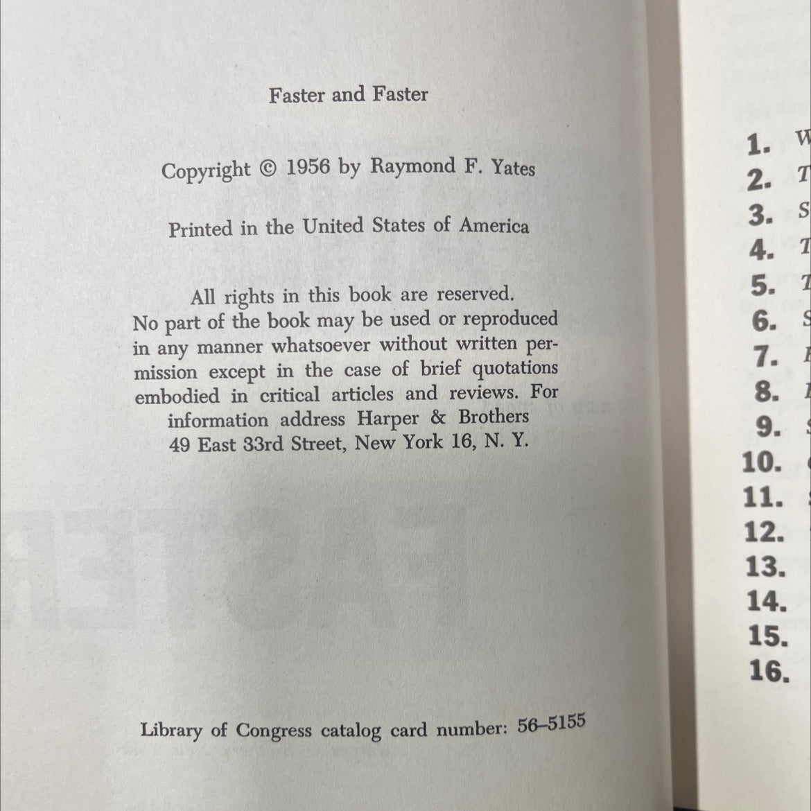 faster the story of speed book, by Raymond F. Yates, 1956 Hardcover image 3