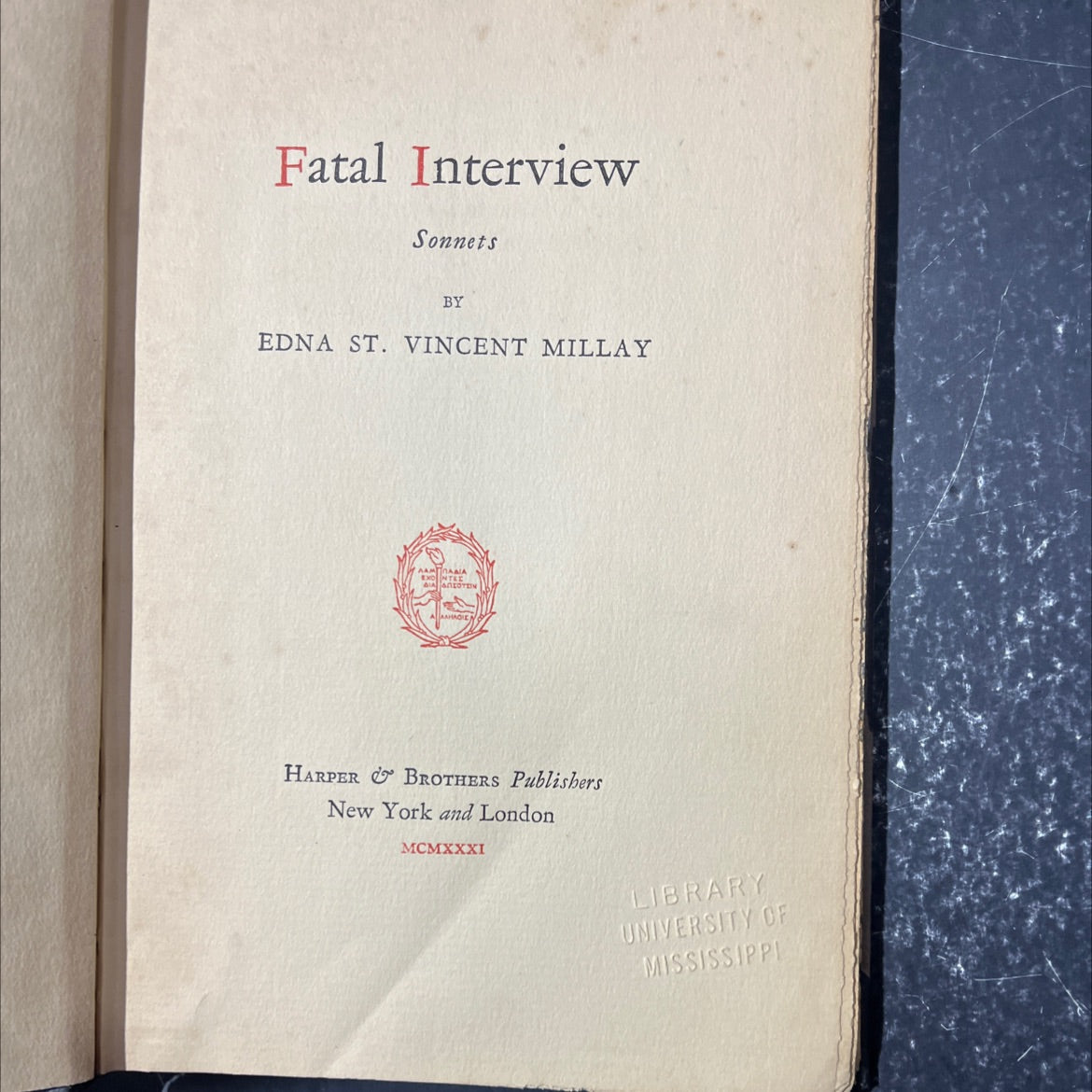 fatal interview sonnets book, by edna st. vincent millay, 1931 Hardcover image 2