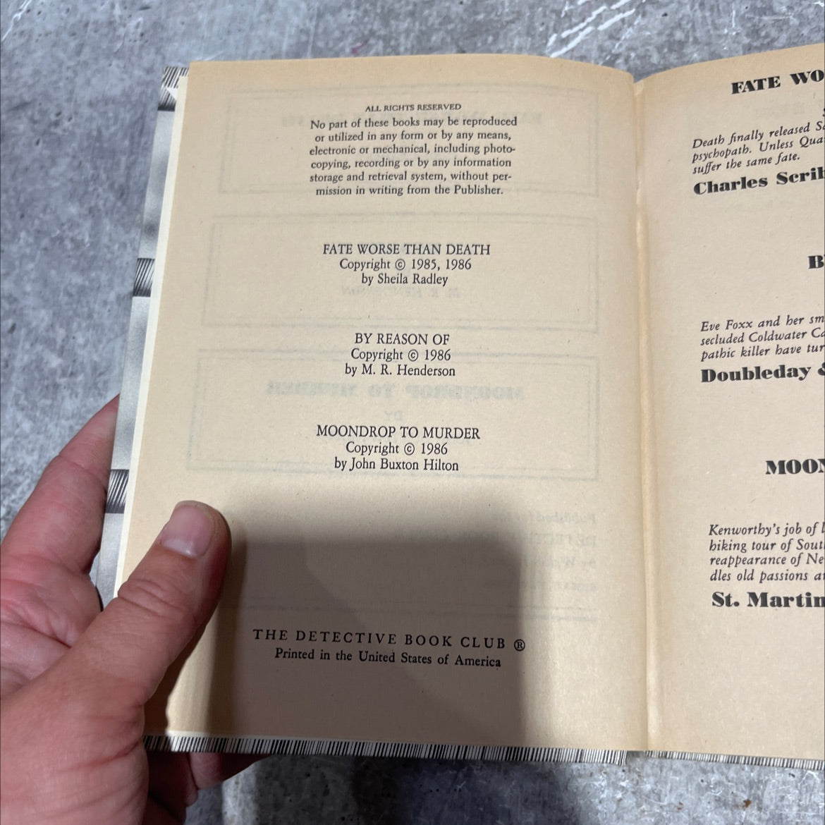 fate worse than death book, by sheila radley, 1986 Hardcover image 3