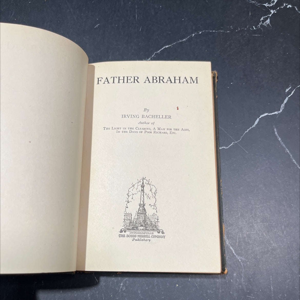 father abraham book, by irving bacheller, 1925 Leather image 2