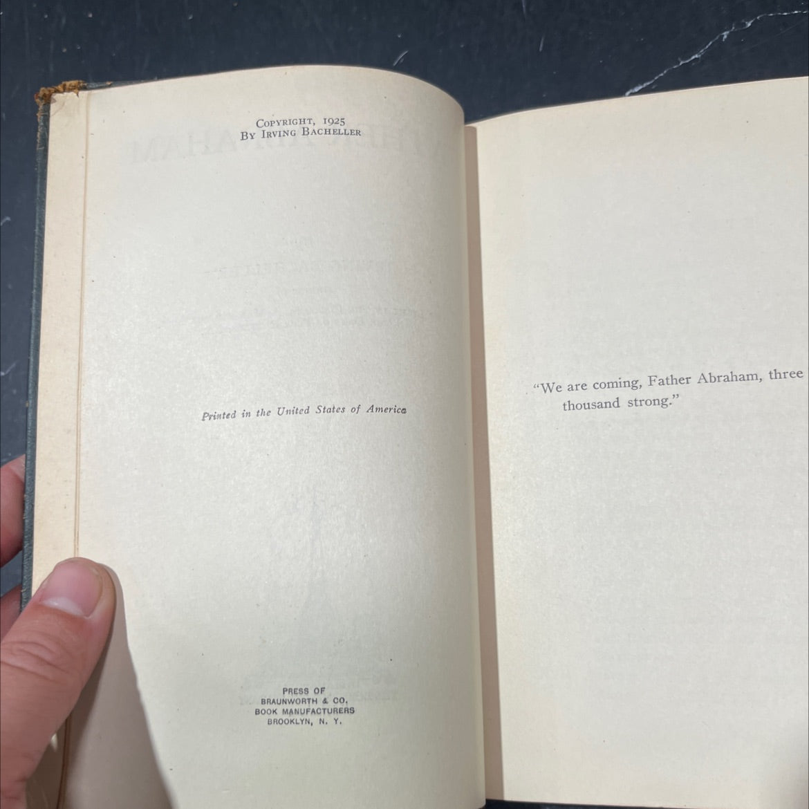 father abraham book, by irving bacheller, 1925 Leather image 3
