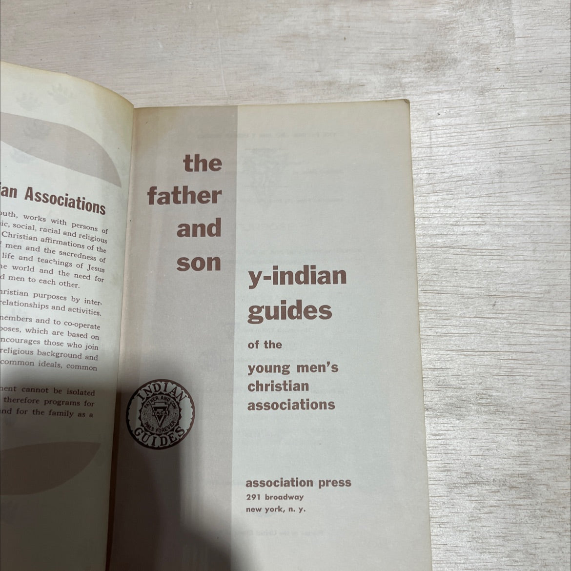 father and son y-indian guides book, by National Board of Young Men's Christian Associations, 1969 Paperback image 2
