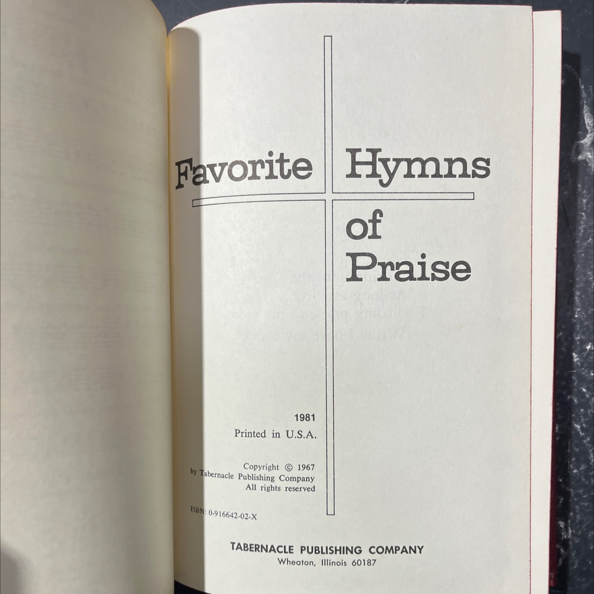 favorite hymns of praise book, by unknown, 1981 Hardcover image 2