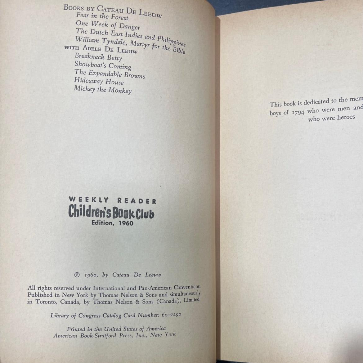 fear in the forest book, by cateau de leeuw, 1960 Hardcover image 3