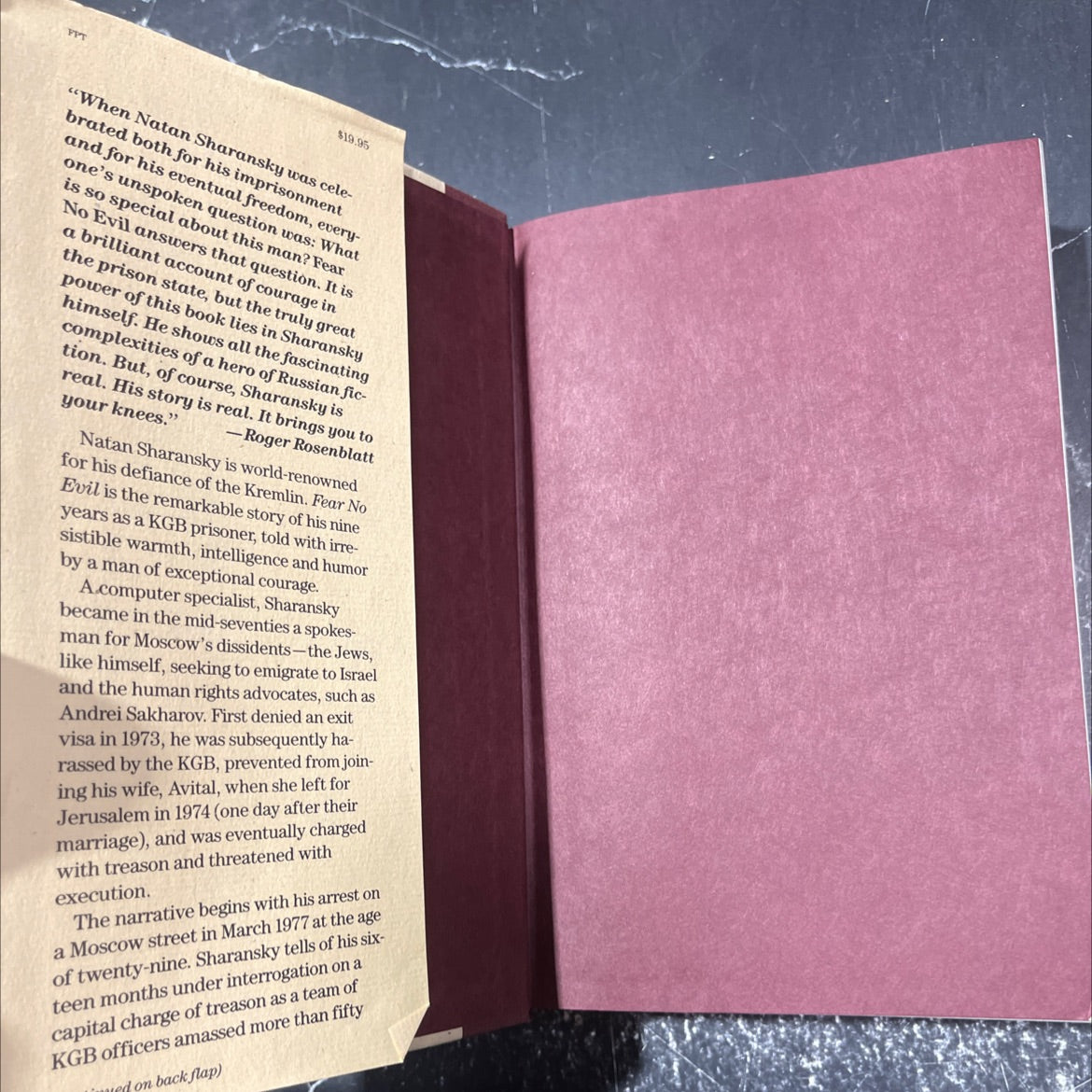 fear no evil book, by Natan Sharansky, 1988 Hardcover image 4