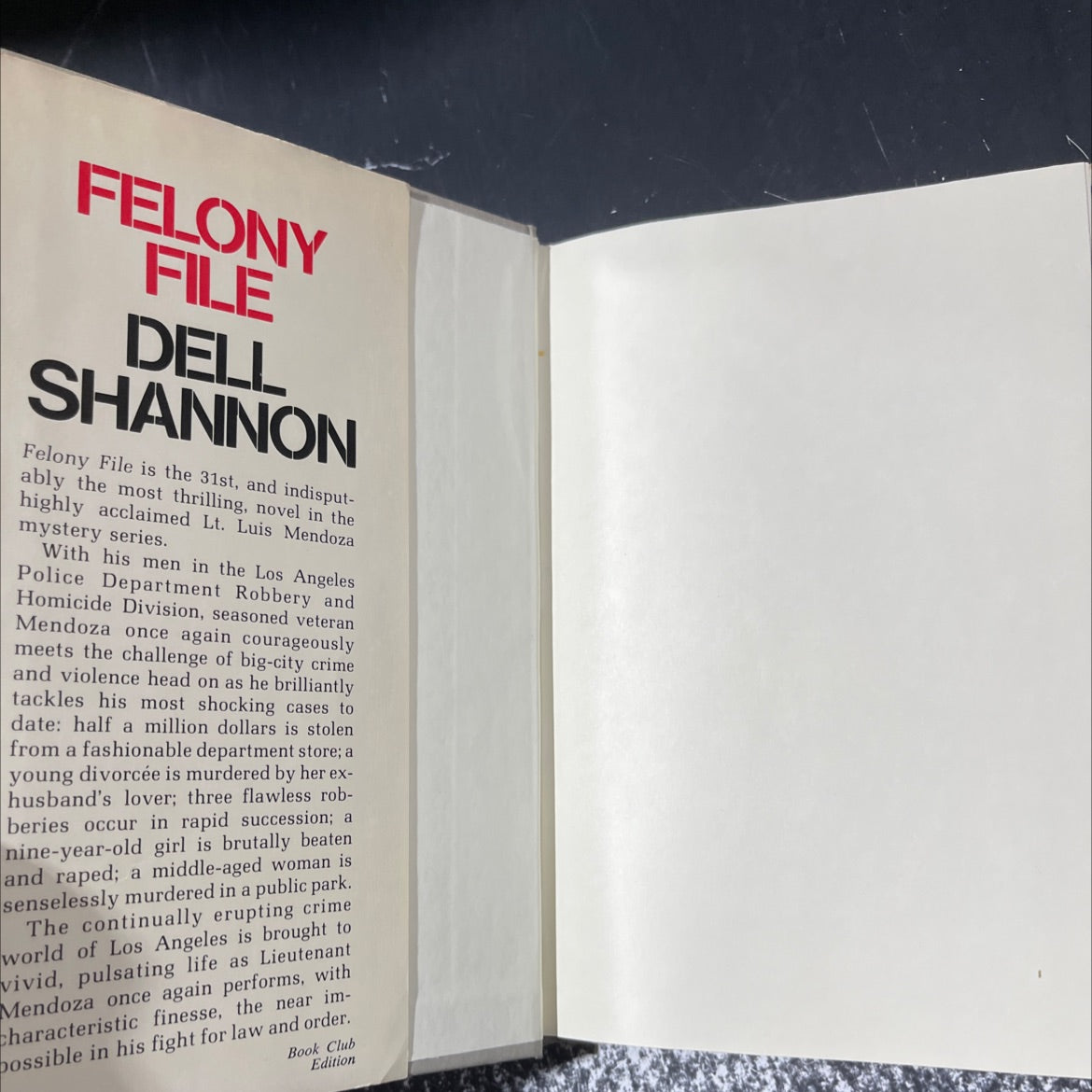 felony file book, by dell shannon, 1980 Hardcover image 4
