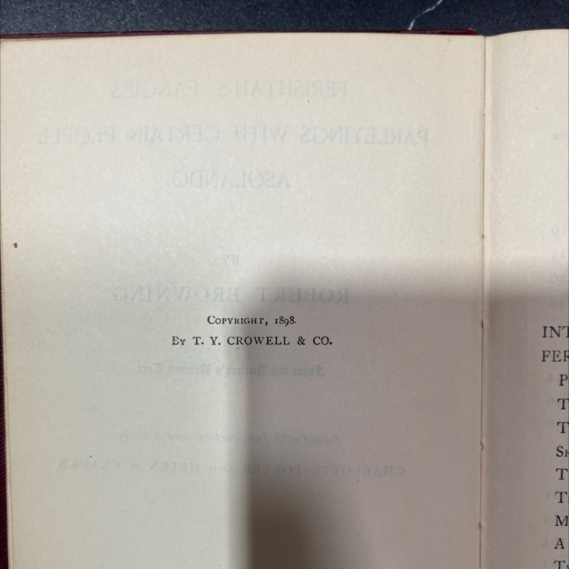 ferishtah's fancies parleyings with certain people asolando book, by robert browning, 1898 Hardcover, Antique image 3