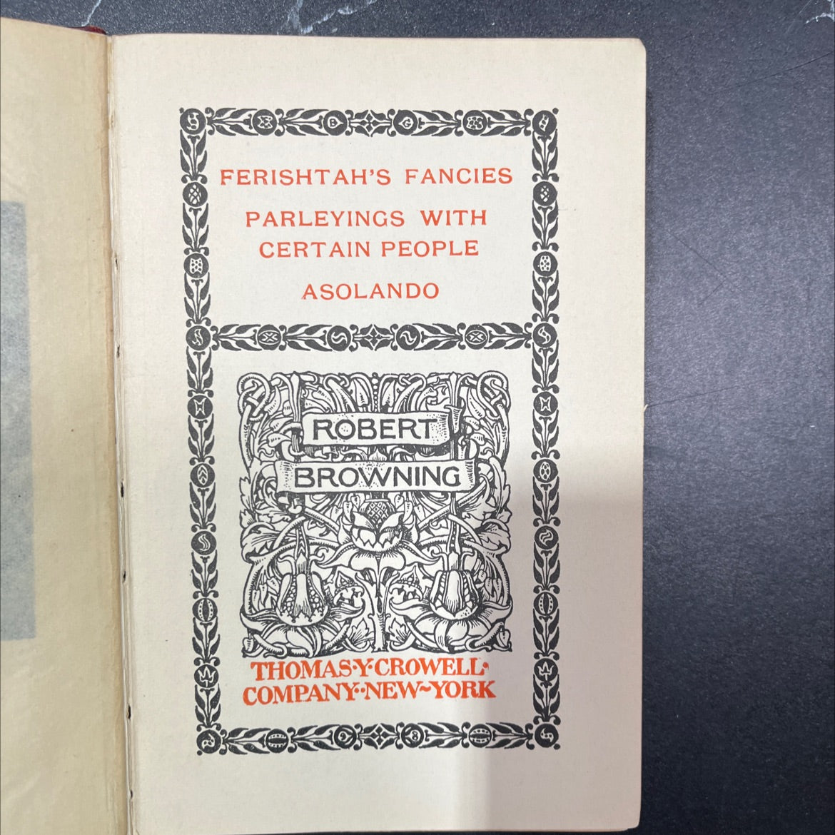 ferishtah's fancies parleyings with certain people asolando book, by robert browning, 1898 Hardcover, Antique image 2