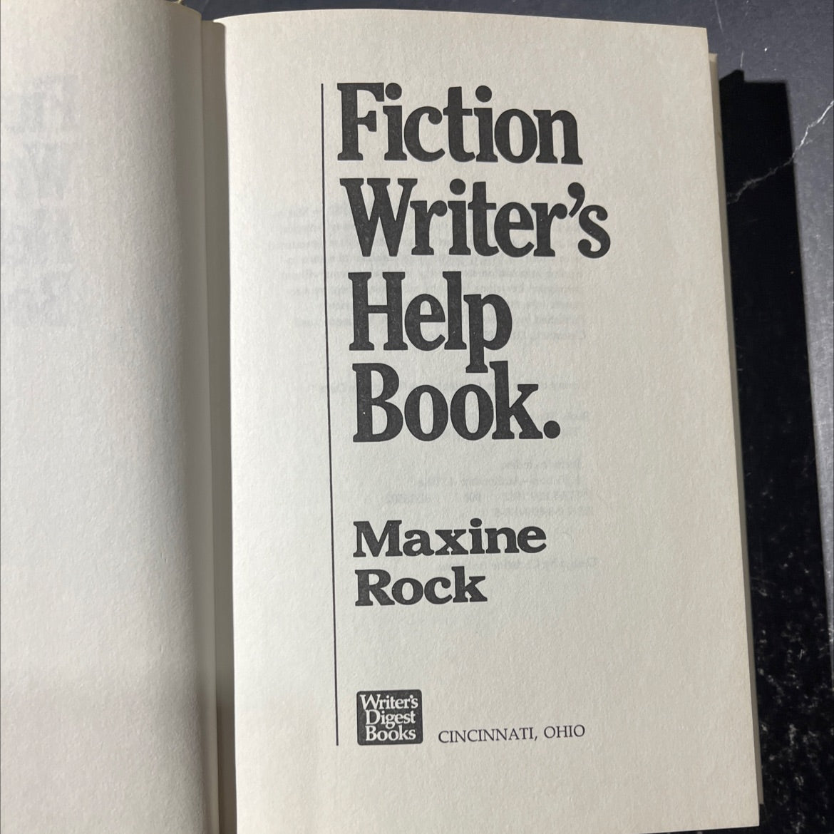 fiction writer's help book book, by Maxine Rock, 1982 Hardcover image 2