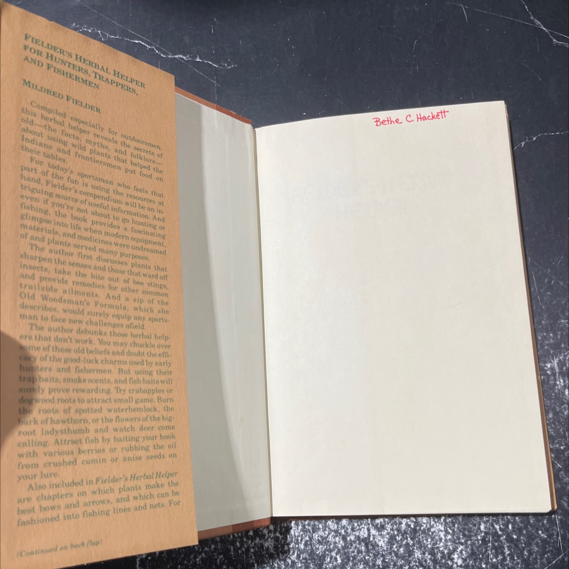 fielder's herbal help for hunters, trappers, and fishermen book, by Mildred Fielder, 1982 Hardcover image 4