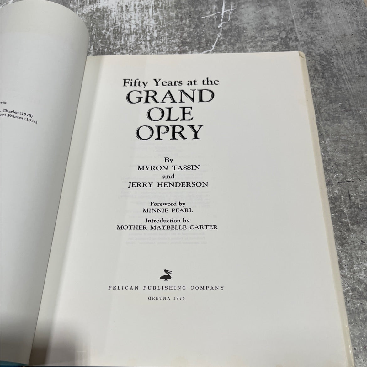 fifty years at the grand ole opry book, by Myron Tassin and Jerry Henderson, 1975 Hardcover image 2