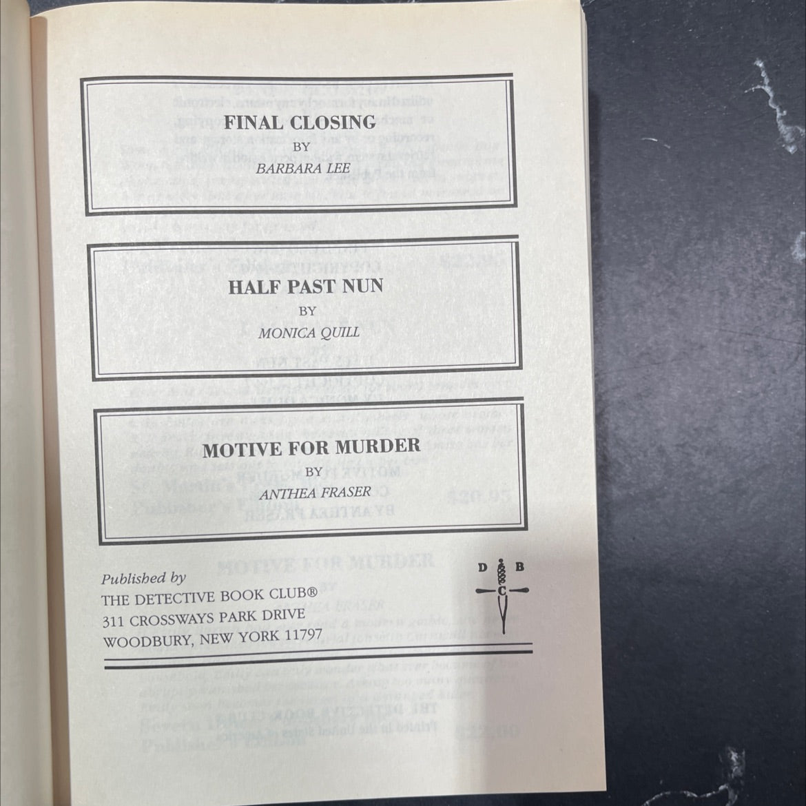 final closing book, by barbara lee, 1997 Hardcover image 2