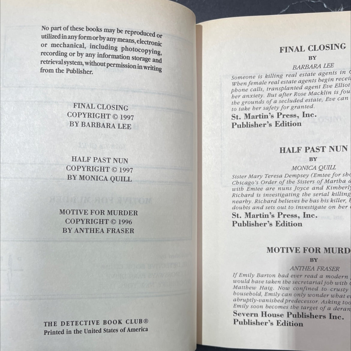 final closing book, by barbara lee, 1997 Hardcover image 3